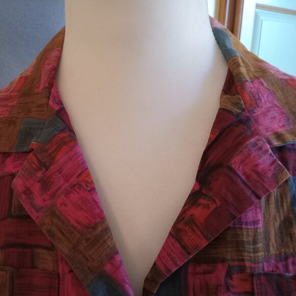 WOW !!! Original 1950s Vintage cotton day dress fuchsia rockabilly - Picture 2 of 5